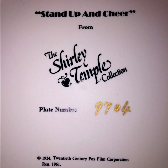Shirley Temple Stand Up And Cheer Limited Edition Autographed Collector Plate - Picture 7 of 11